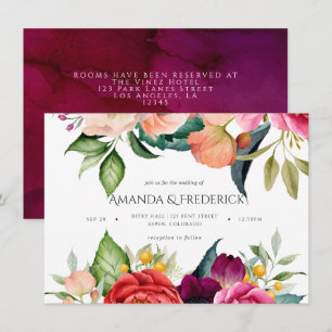 Invitation Mariage floral bohème à l'aquarelle