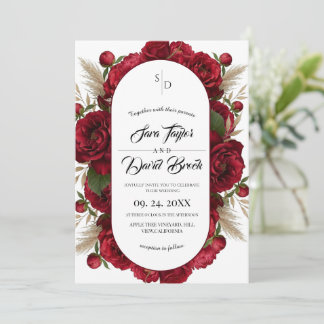 Invitation Mariage Floral Bohème Aquarelle Moderne