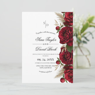Invitation Mariage Floral Bohème Aquarelle Moderne
