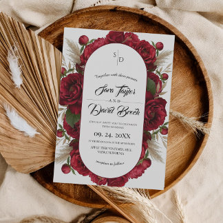Invitation Mariage Floral Bohème Aquarelle Moderne
