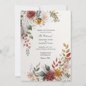 Invitation Mariage floral bohème coloré (Devant)