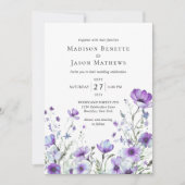 Invitation Mariage floral bohème élégant moderne (Devant)