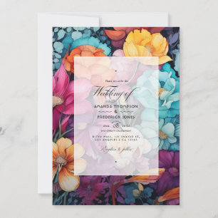 Invitation Mariage floral bohème et terreux