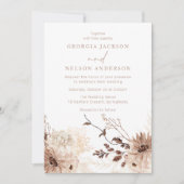 Invitation Mariage floral bohème moderne (Devant)