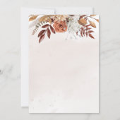 Invitation Mariage Floral Bohème Neutre Rustique (Dos)
