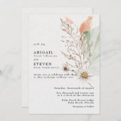 Invitation Mariage Floral Bohème Romantique (Devant / Derrière)