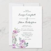 Invitation Mariage Floral Bohème Rose Eucalyptus (Devant)