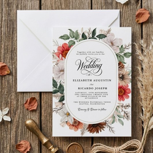 Invitation Mariage Floral Bohème Rustique