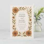 Invitation Mariage Floral Bohème Rustique (Debout devant)