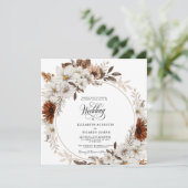 Invitation Mariage Floral Bohème Rustique (Debout devant)