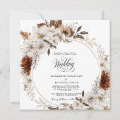 Invitation Mariage Floral Bohème Rustique (Devant)