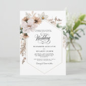Invitation Mariage Floral Bohème Rustique (Debout devant)