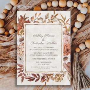 Invitation Mariage Floral Bohème Rustique d'Automne