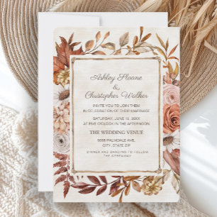Invitation Mariage Floral Bohème Rustique d'Automne
