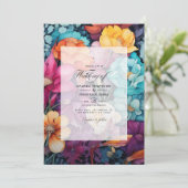 Invitation Mariage floral bohémien et terrestre (Debout devant)