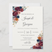 Invitation Mariage floral boho (Devant)