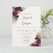 Invitation Mariage floral boho (Debout devant)