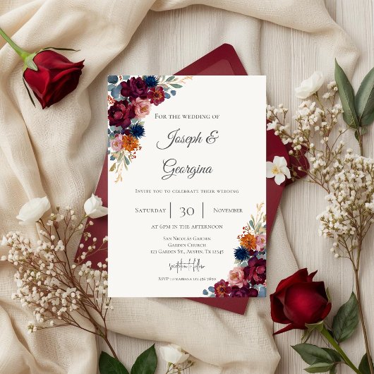 Invitation Mariage floral boho