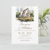 Invitation Mariage floral boho (Debout devant)