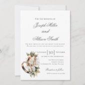 Invitation Mariage floral boho avec anneaux (Devant)