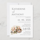 Invitation Mariage Floral Boho avec bague (Devant)