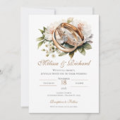 Invitation Mariage Floral Boho avec bague (Devant)
