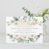 Invitation Mariage floral Boho blanc rose moderne (Debout devant)