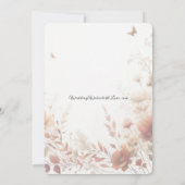 Invitation Mariage Floral Boho Browns avec Papillons (Dos)