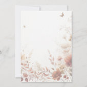 Invitation Mariage Floral Boho Browns avec Papillons (Dos)