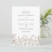 Invitation Mariage Floral Boho Chic (Debout devant)