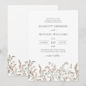 Invitation Mariage Floral Boho Chic (Devant / Derrière)