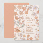 Invitation Mariage floral Boho couleur entièrement personnali (Devant / Derrière)
