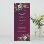 Invitation Mariage floral Boho de Bourgogne (Debout devant)