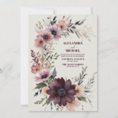 Invitation Mariage floral Boho de Bourgogne (Devant)