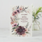 Invitation Mariage floral Boho de Bourgogne (Debout devant)
