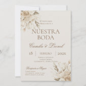 Invitation Mariage Floral Boho en Espagnol (Devant)