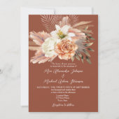 Invitation Mariage Floral Boho en Terracotta avec Code QR (Devant)