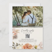 Invitation Mariage Floral Boho en Terracotta avec Code QR (Dos)