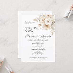 Invitation Mariage Floral Boho espagnol
