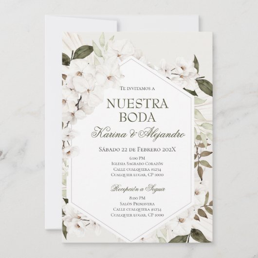 Invitation Mariage Floral Boho espagnol (Devant)