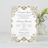 Invitation Mariage Floral Boho espagnol (Debout devant)