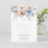 Invitation Mariage Floral Boho étonnant (Debout devant)