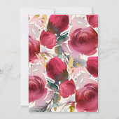 Invitation Mariage Floral Boho Marsala Bourgogne (Dos)
