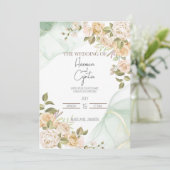 Invitation Mariage floral Boho moderne (Debout devant)