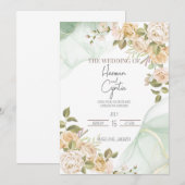 Invitation Mariage floral Boho moderne (Devant / Derrière)