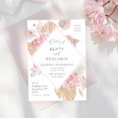 Invitation Mariage floral Boho rose