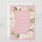 Invitation Mariage floral Boho rose (Devant)