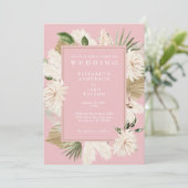 Invitation Mariage floral Boho rose (Debout devant)