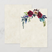 Invitation Mariage floral boho rouge budget vierge (Devant / Derrière)