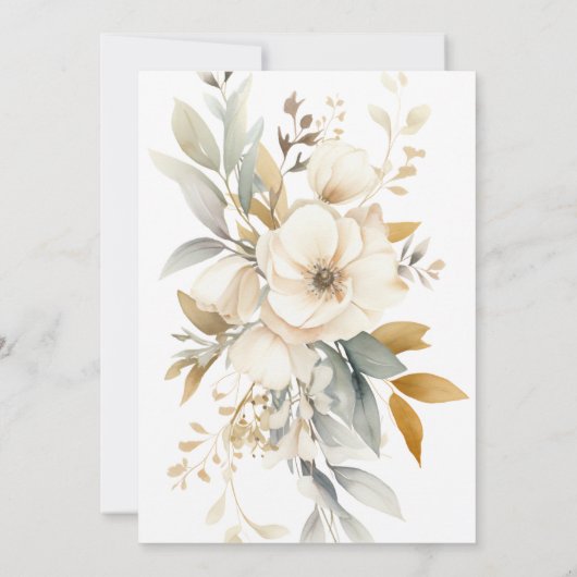 Invitation Mariage floral Boho rustique (Dos)